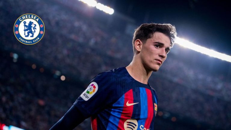 Pablo Gavi disputando un partido de LaLiga con el FC Barcelona